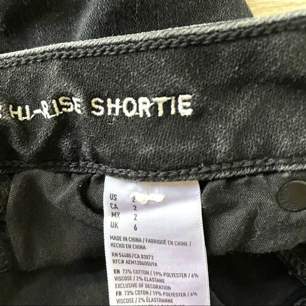 American eagle outfitters black super stretch hi rise shortie - Picture 6 of 11